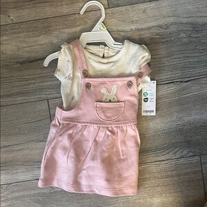 Pink Baby Dress with Bunny Design Easter outfit baby girl